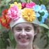 Katie Doyle in flower hat